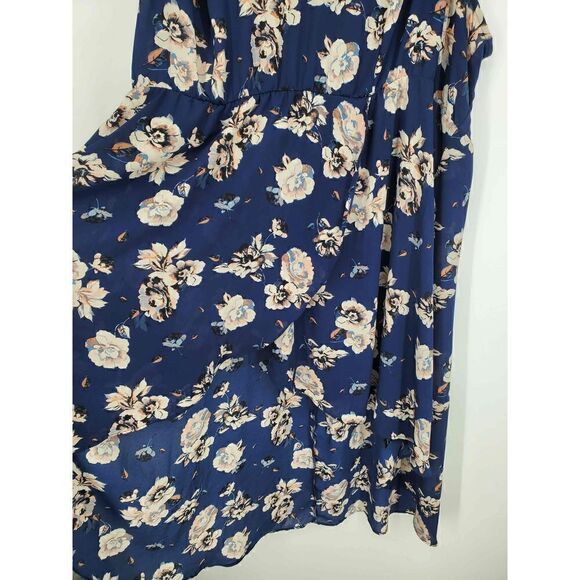 Torrid Women's Navy Blue Floral Sleeveless Tulip Hem Dress Size 4 4X‎ - Picture 3 of 6